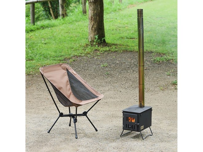 ロゴス、直火調理も可能なコンパクト薪ストーブ「miniたき火ストーブ