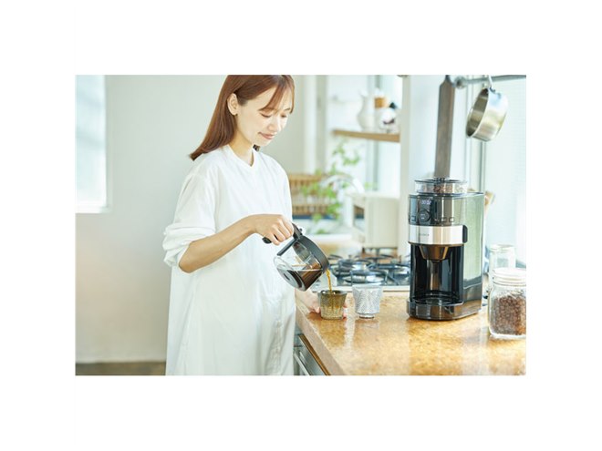 シロカ「コーン式全自動コーヒーメーカー」がリニューアル、挽き量調節