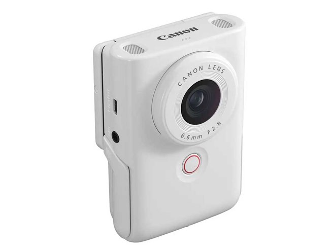 キヤノン、縦型デザインのVlogカメラ「PowerShot V10」にホワイト