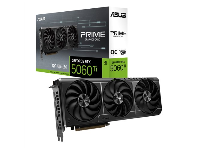 ASUS、「GeForce RTX 5060 Ti 16GB」を搭載したビデオカード3製品