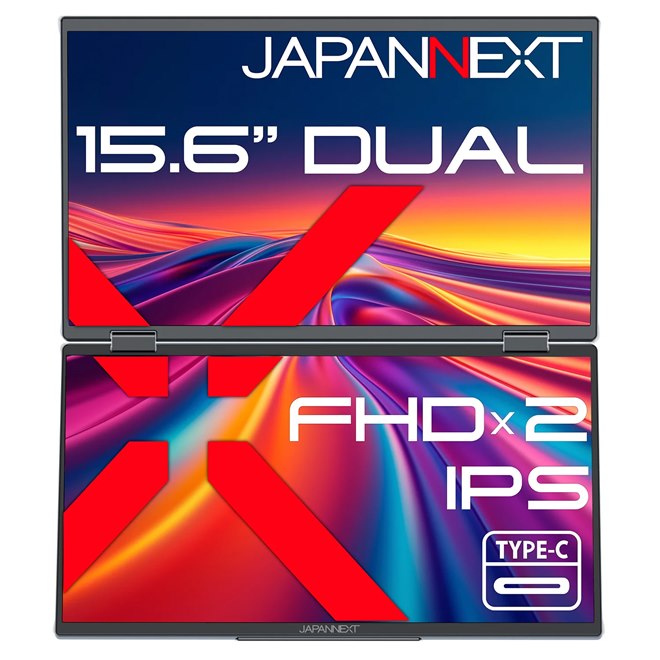 JAPANNEXT、2画面を採用した15.6型デュアルモバイルモニター「JN-DMD
