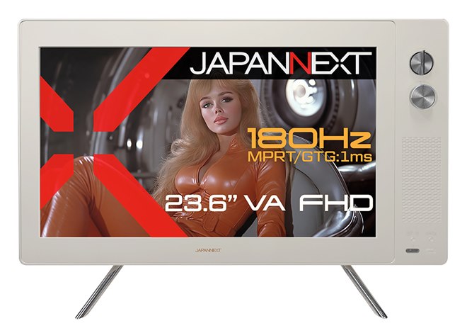 JAPANNEXT、レトロなデザインの23.6型ゲーミングモニターをヨドバシ