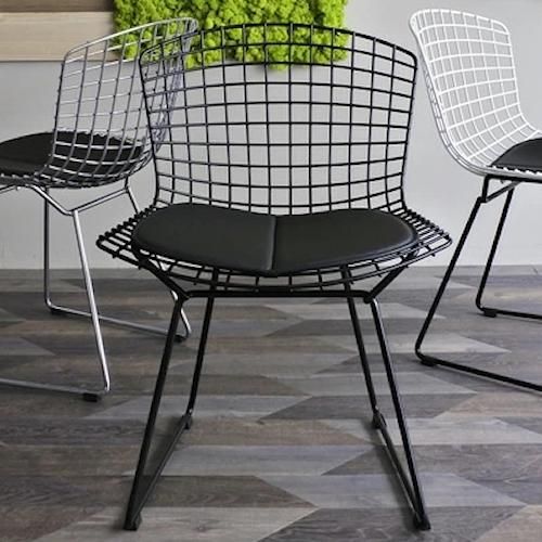 ハリー・ベルトイア/WireChairワイヤーチェア【ブラックフレーム×PU