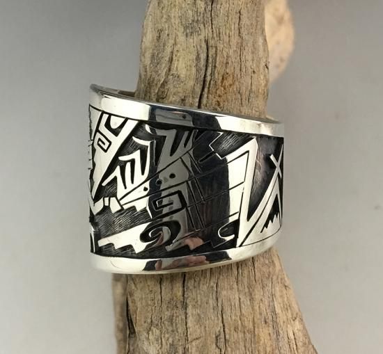 Hopi Berra Tawahongva Overlay Ring - 練馬のインディアンジュエリー