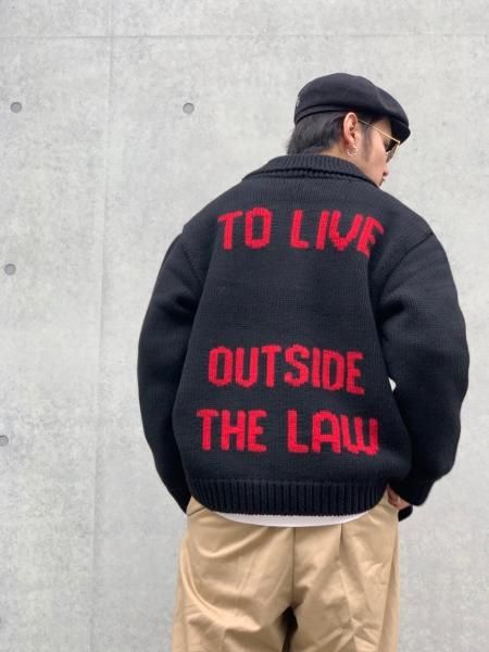 COOTIE (クーティー) Cowichan Knit(カウチンニット) Black x Red