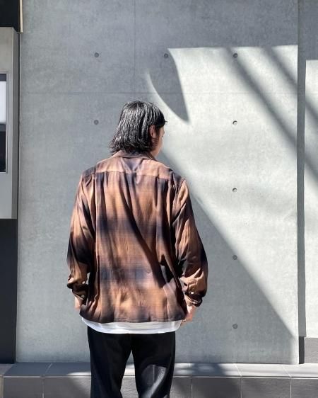 WACKO MARIA (ワコマリア) OMBRE CHECK OPEN COLLAR SHIRT L/S