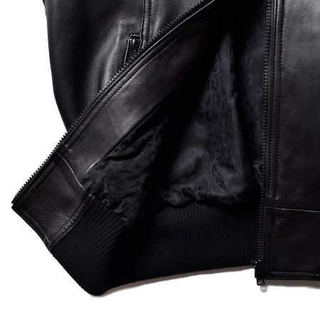 MINEDENIM(マインデニム) Sheep Leather Zipup Rib JKT(シープレザー