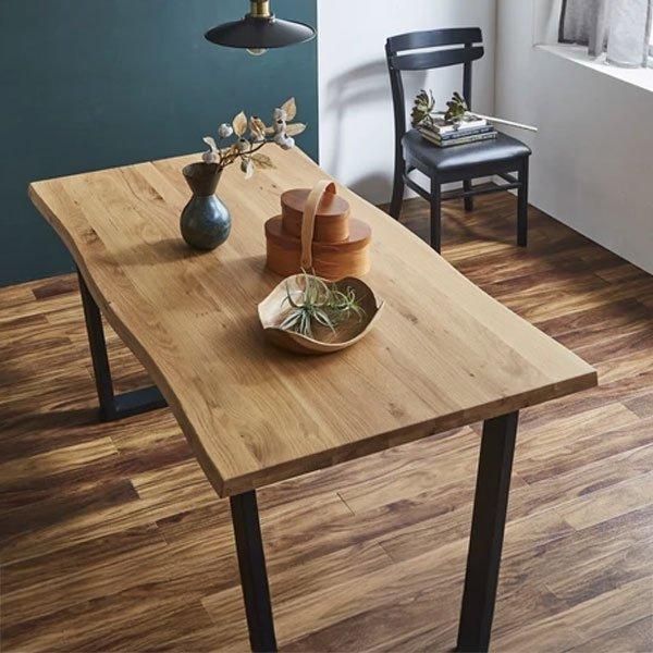 耳付きデザインオーク無垢材ダイニングテーブル Zack【ザック】幅150cm