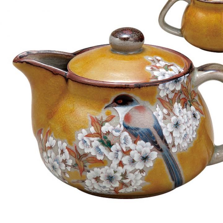 中ポット急須 吉田屋山桜に鳥 / 美山窯 - 和食器の通販なら九谷焼専門