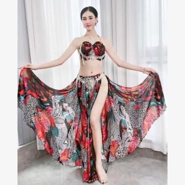 ドラムソロオーダー衣装 ブラ スカート アーム 4点セット オレンジ 色