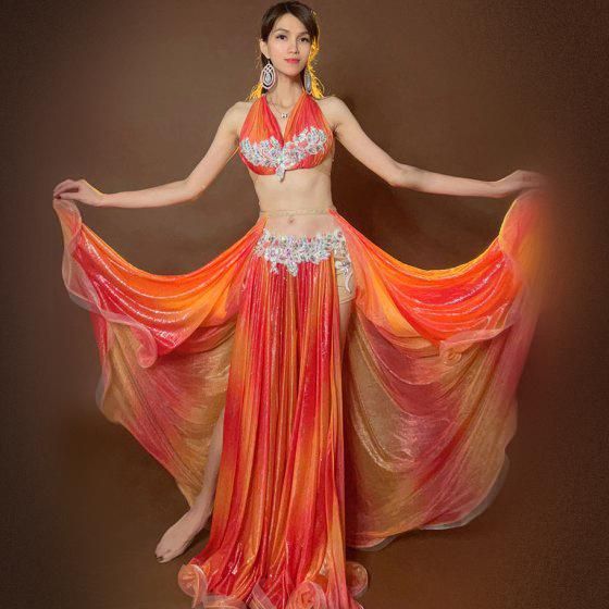 オレンジ金色マンドゥーハ ベリーダンス衣装美品 2026年最新】ベリー