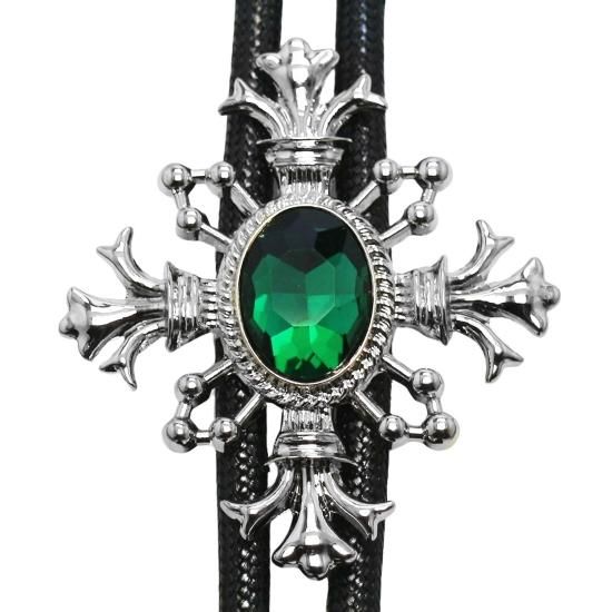 クリスタル グリーン ストーン ループタイ ネックレス ポーラータイ