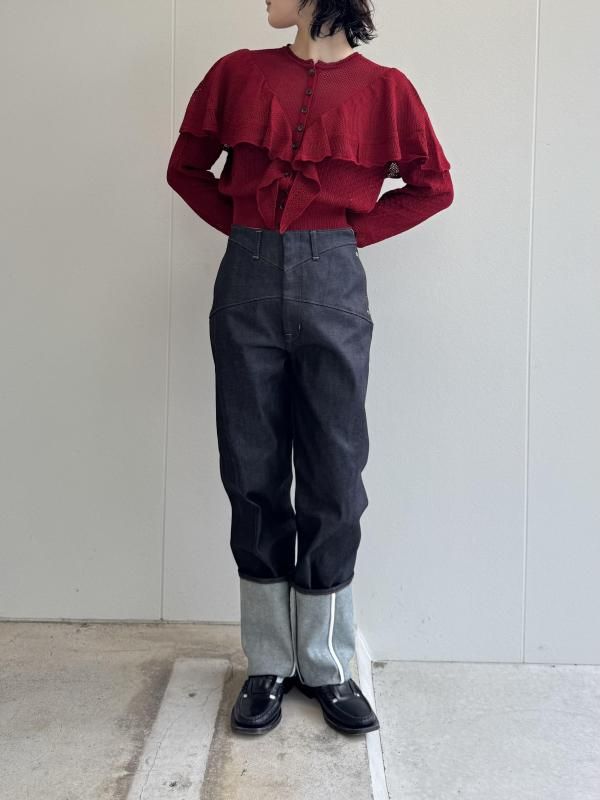 FETOCO 12oz HIGH-RISE COATED JEANS - VONDOT｜レディースセレクト