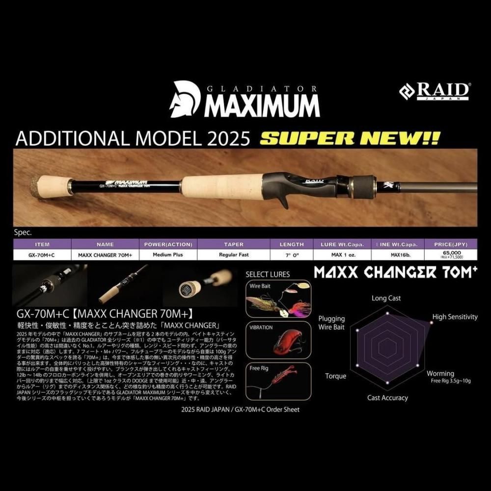 レイドジャパン/グラディエーターマキシマム GX-70M+C [マックス