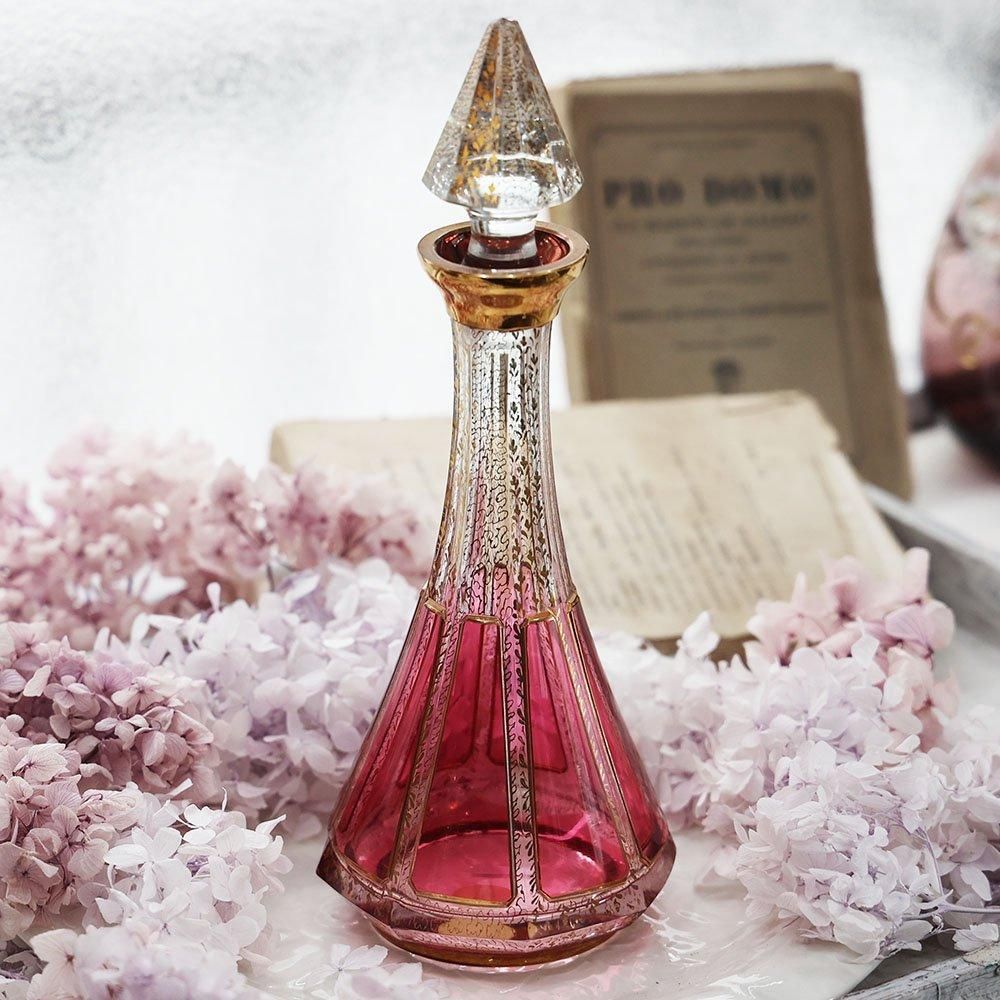 イタリア製金彩ピンク色デキャンタボトル - 海福雑貨通販部