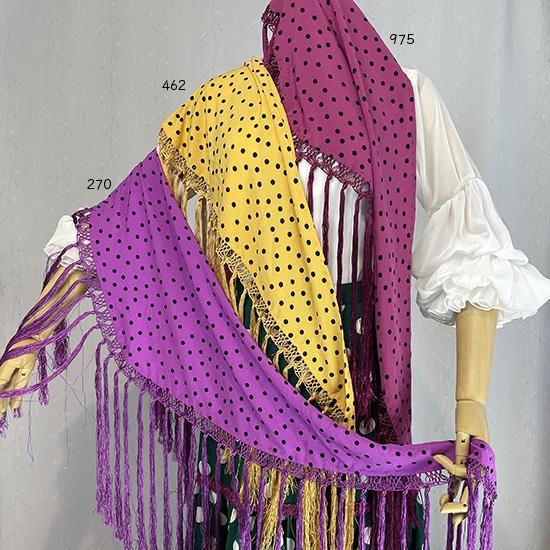 全3色 小さな水玉のマントンシージョ - オリジナル フラメンコ衣装