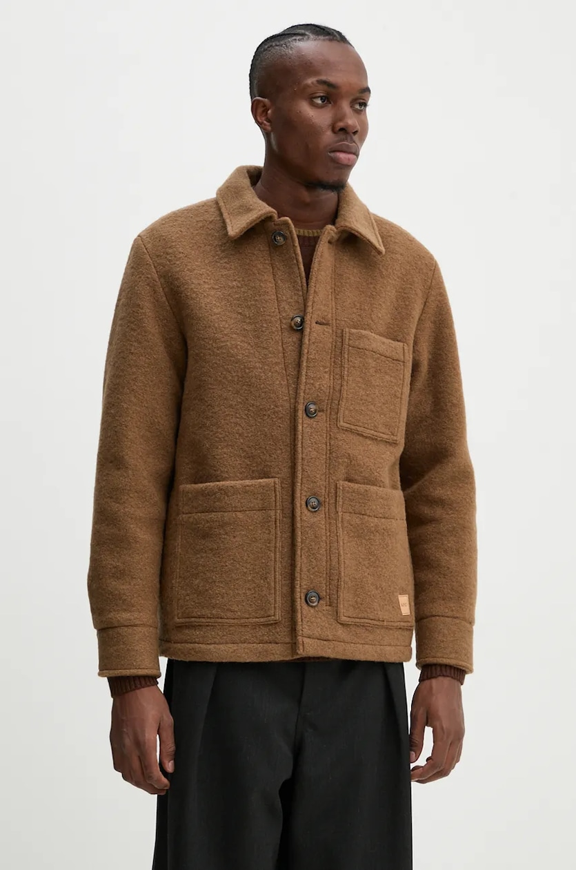 A.P.C. woolen shirt jacket veste emile patch PRM EU