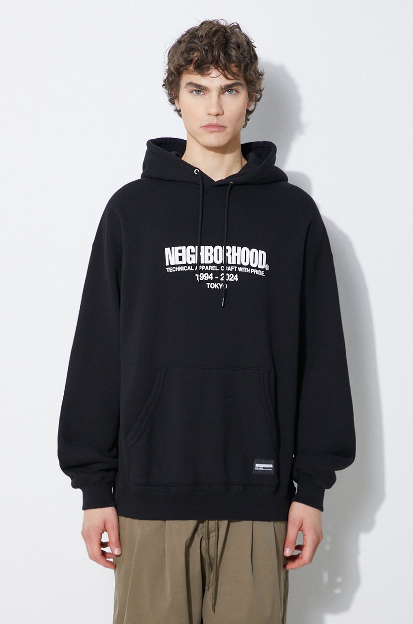 NEIGHBORHOOD cotton sweatshirt Classic men's black color hooded