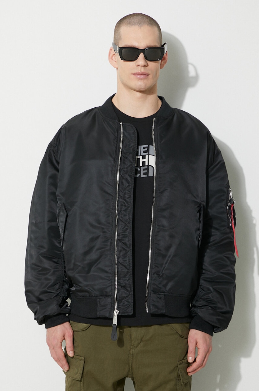 Alpha Industries bomber jacket MA-1 CS men's black color 136136 at