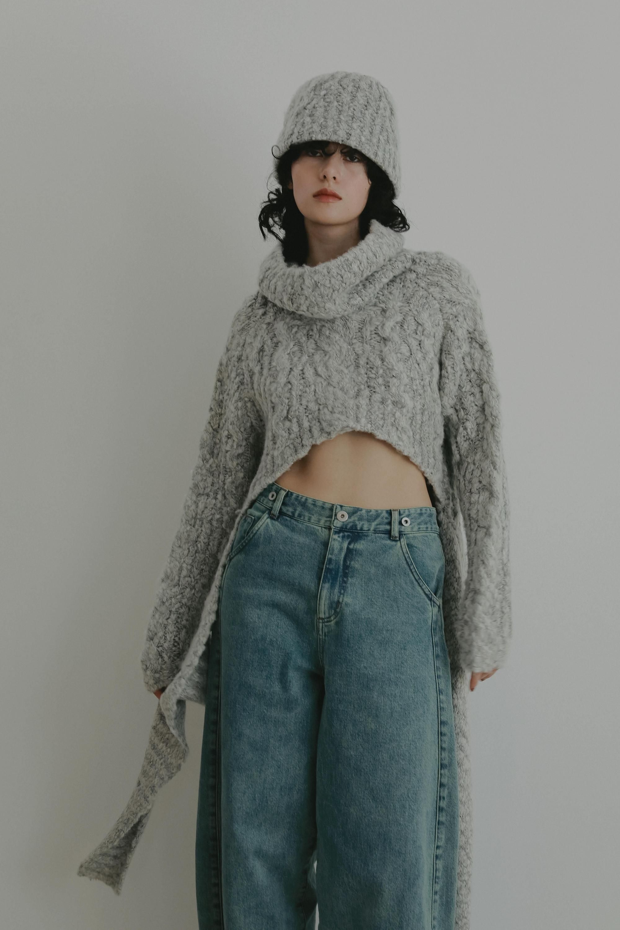 コクーンデニムパンツ - mallow blue