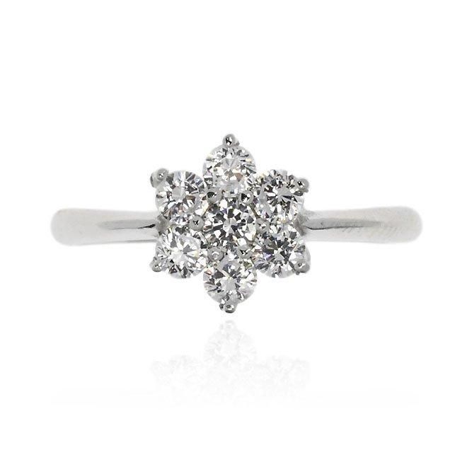 ZEXIMO公式】 天然ダイヤモンド0.5ct デザインリング 「7石フラワー5