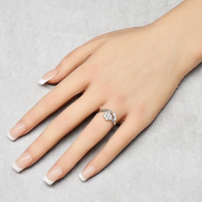 ZEXIMO公式】 天然ダイヤモンド0.5ct リング 「スウィート10フラワー