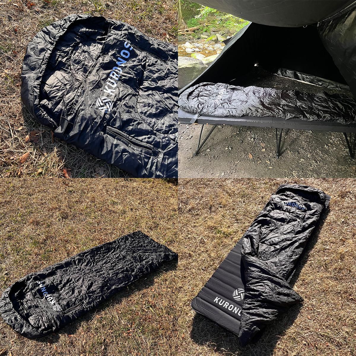 KURONOS 寝袋 「黒快眠」 シェラフ オールシーズン 適応使用温度：5
