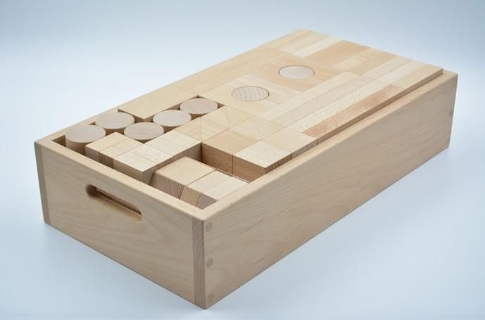 40mm基尺】40-16 いろいろな形の積み木が90個入ったセット - 小さな