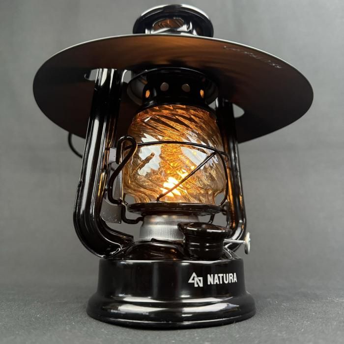 ブラック小型オイルランタン | シェード付き - ≪防災グッズ キャンプ