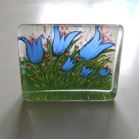 iittala イッタラ Helja ヘルヤ ガラスカード オブジェ ブルーのお花