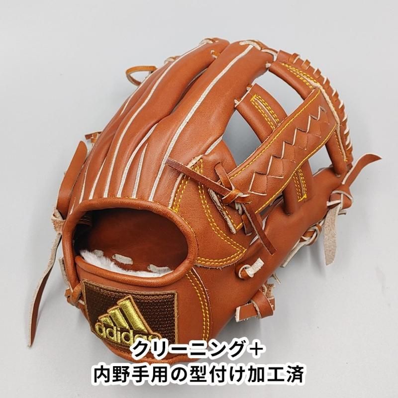 クリーニング済み 】 アディダス 軟式グローブ / 内野手用 型付け済み