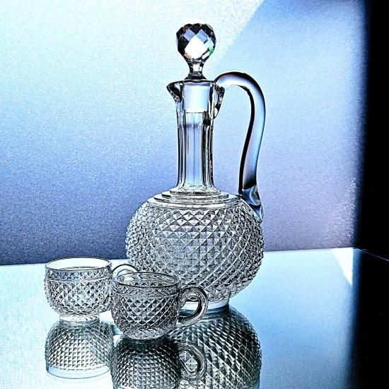 輝くオールドバカラ ディアマンビゾーのリキュールグラス【1900年頃