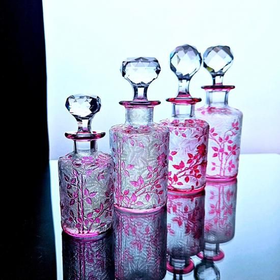 花のオールドバカラ エグランチエの香水瓶#40【1916年カタログ】ピンク