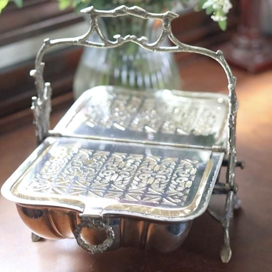 英国製ビスケットウォーマー〈シルバープレート〉