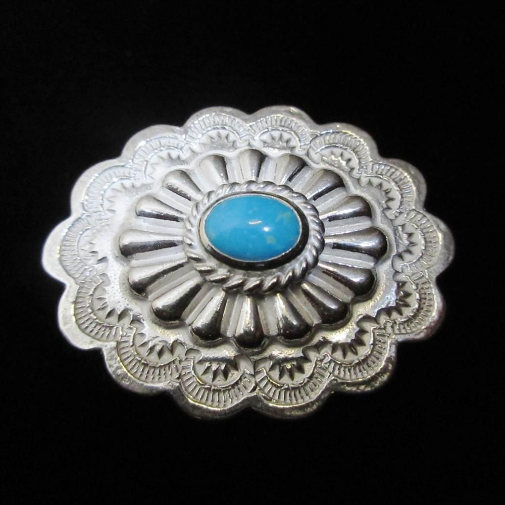 GOROS 銀縄TQ楕円型フラワーコンチョ 横 ※マーブルターコイズ - WAVE