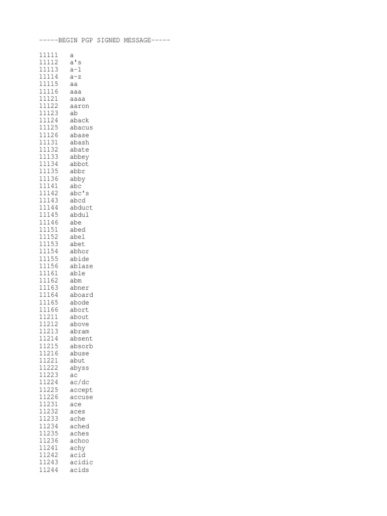 Word List for Cryptography | PDF | Leisure | Nature