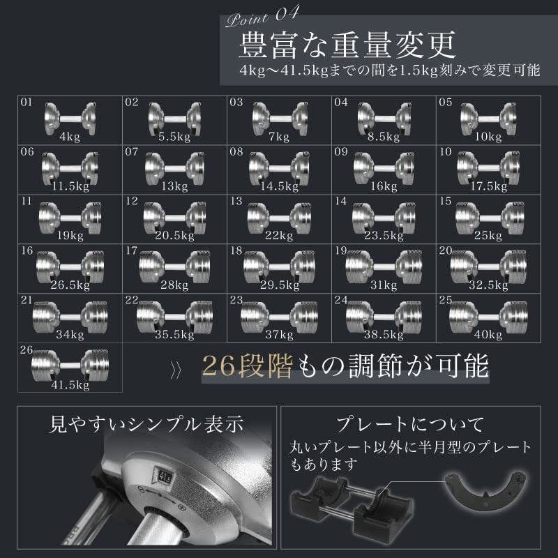 プロバーベル 41.5kg 1.5kg刻み シルバー 1個 PROVERBELL ダンベル