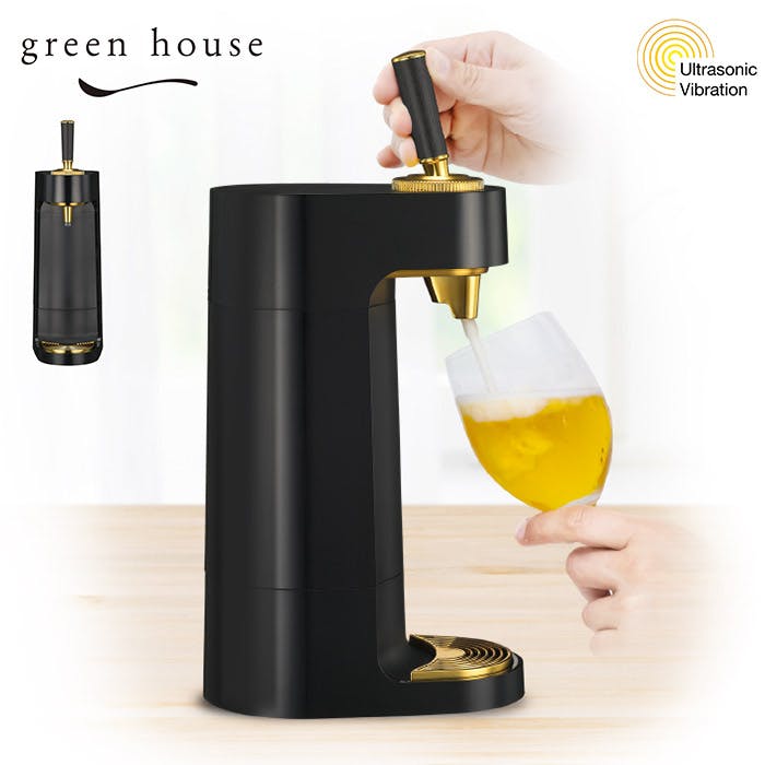 グリーンハウス スタンドビールサーバー 電池式 缶専用 GH-BEERT-BK 超