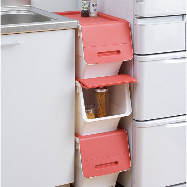 SANKA squ+ サンカ フロック 重ねて使える蓋付き衣装ケース スリム