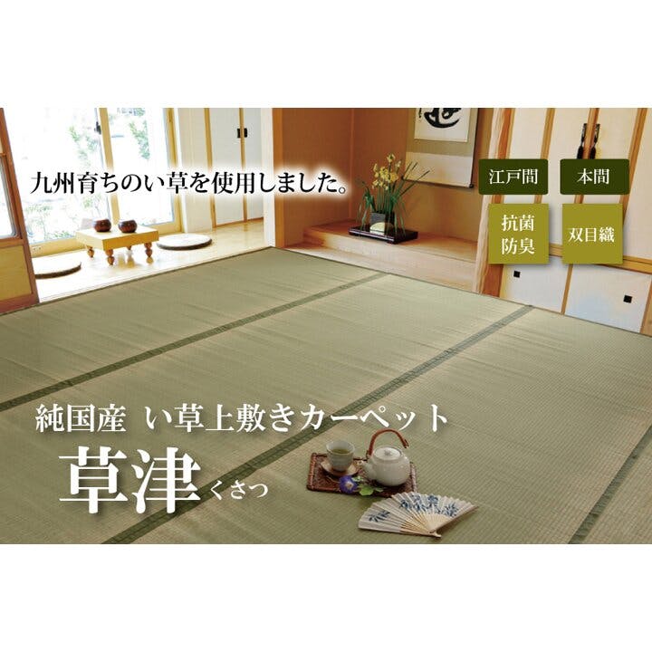 国産い草上敷 カーペット 草津 本間4.5畳 286X286 汚れ防止 ペット