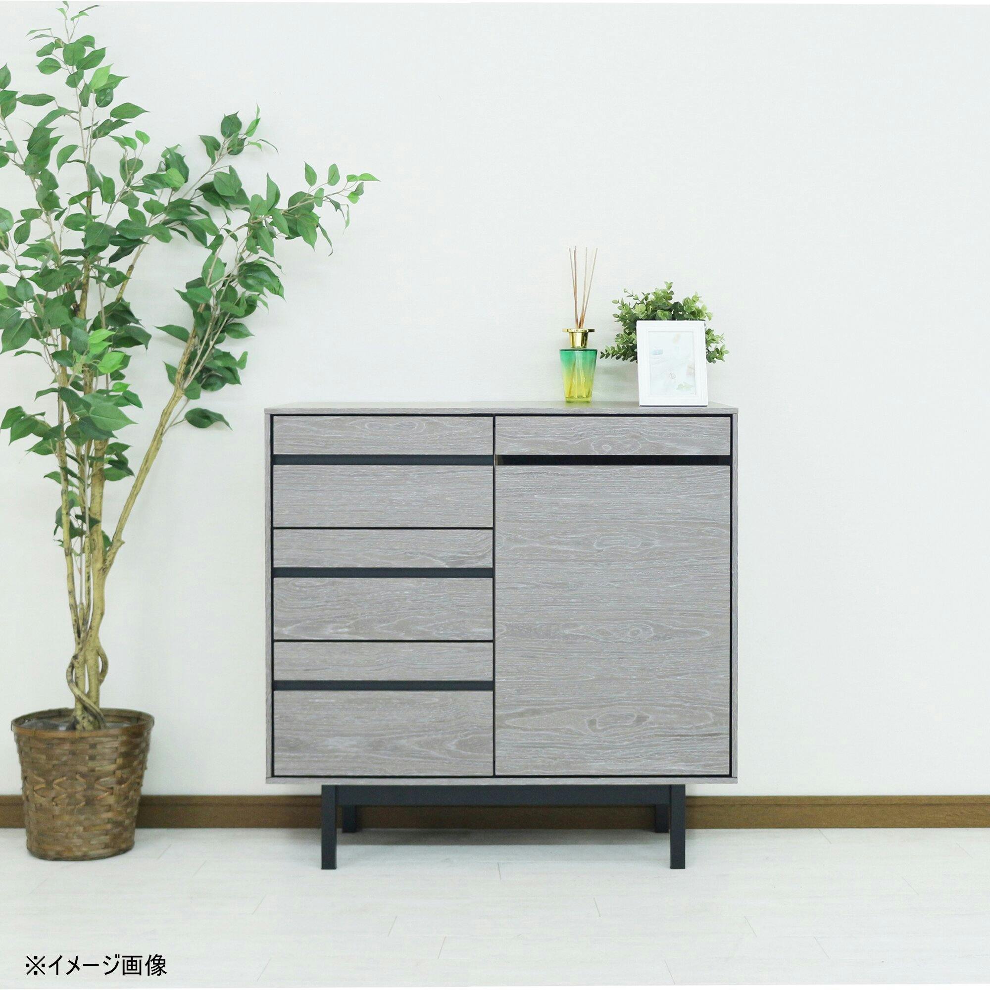 heisei サイドボード ロゼッタ グレー 幅80cm 371336 リビング収納