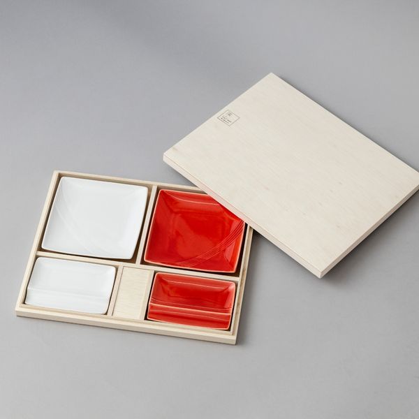 miyama./mizu-hiki 紅白器揃4pcs -縁起が良いからハレの日がぐっと