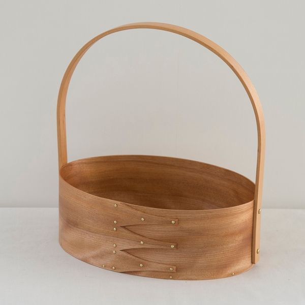 まる工芸/取っ手付オーバルボックス L -流行り廃りのない、端正な収納