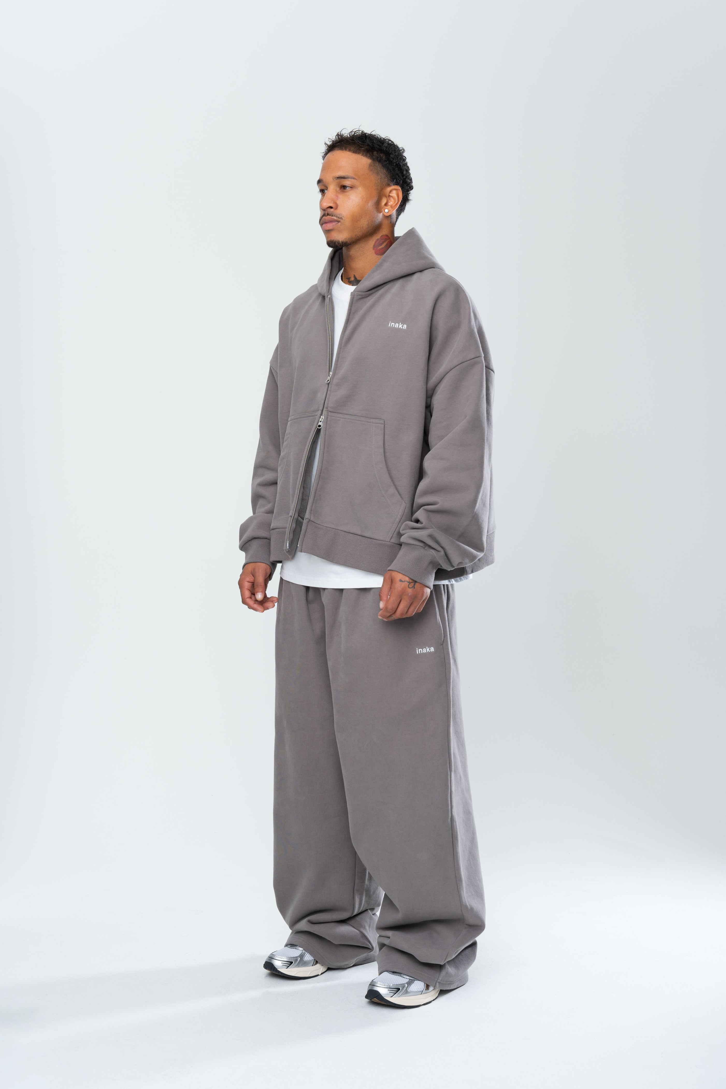BASICS DOUBLE ZIP HOODIE - STONE – Inaka Power