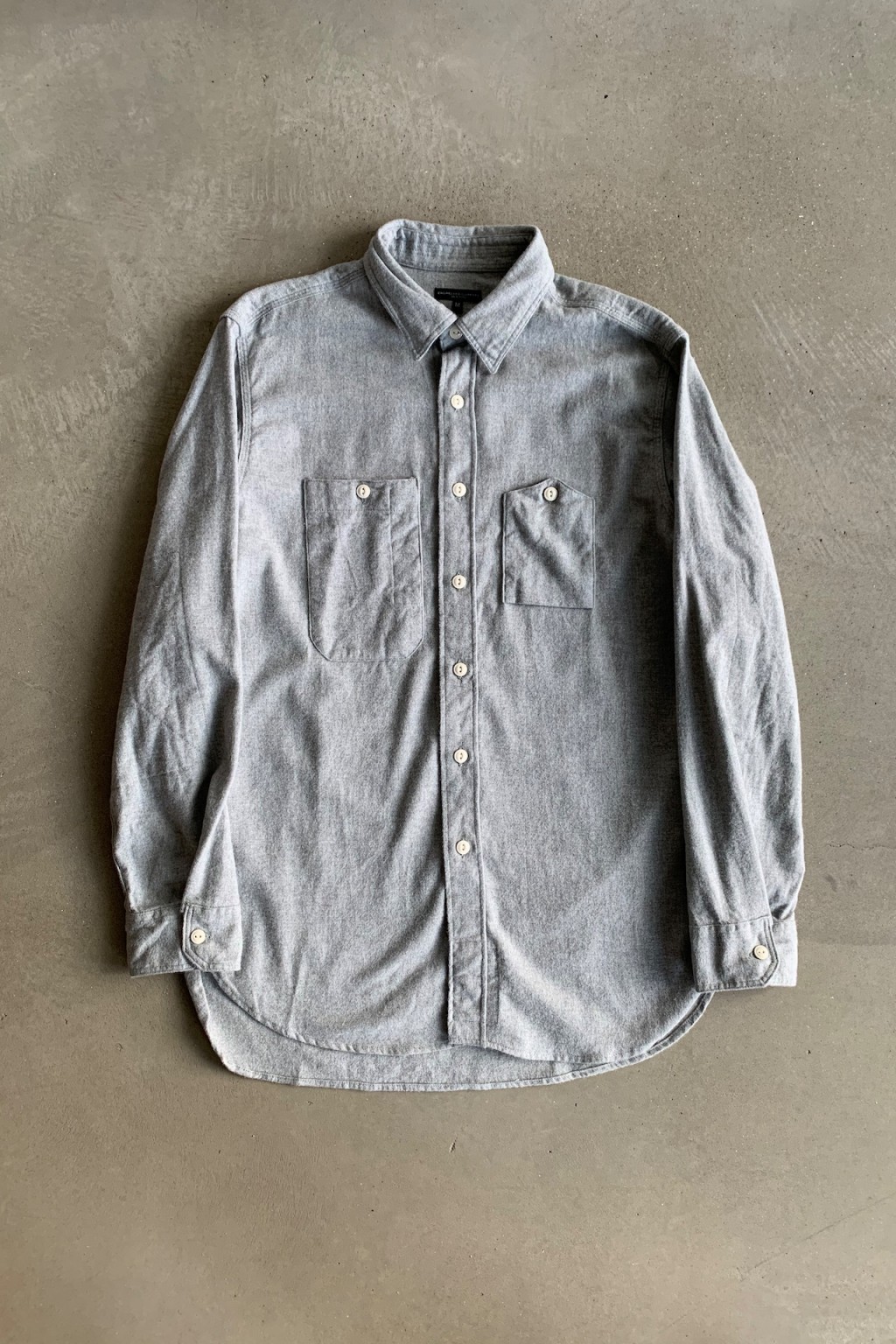 Engineered Garments Work Shirt Light Grey Brushed Cotton Twill
