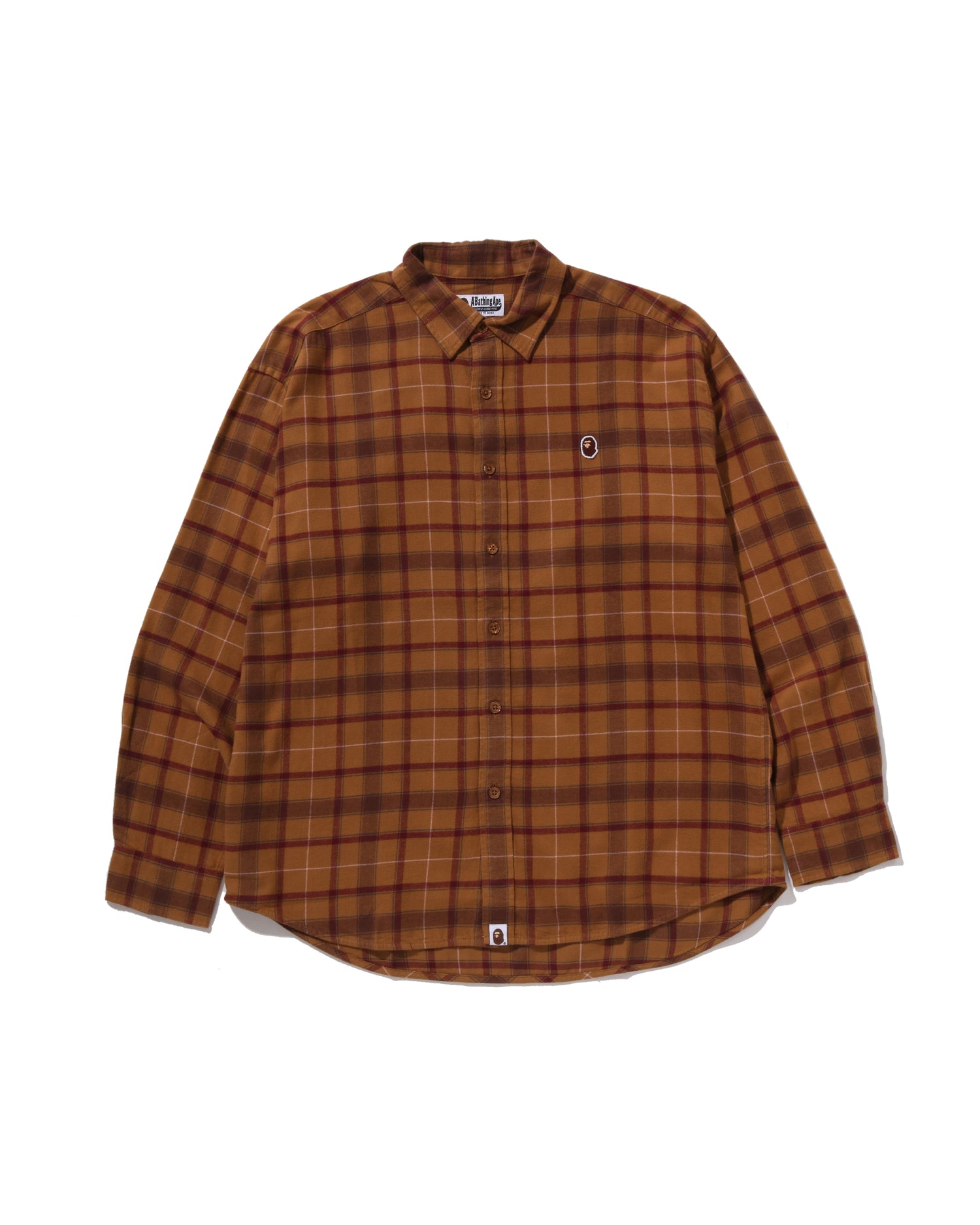A BATHING APE® One Point Flannel Check Ls Shirt | Bape official