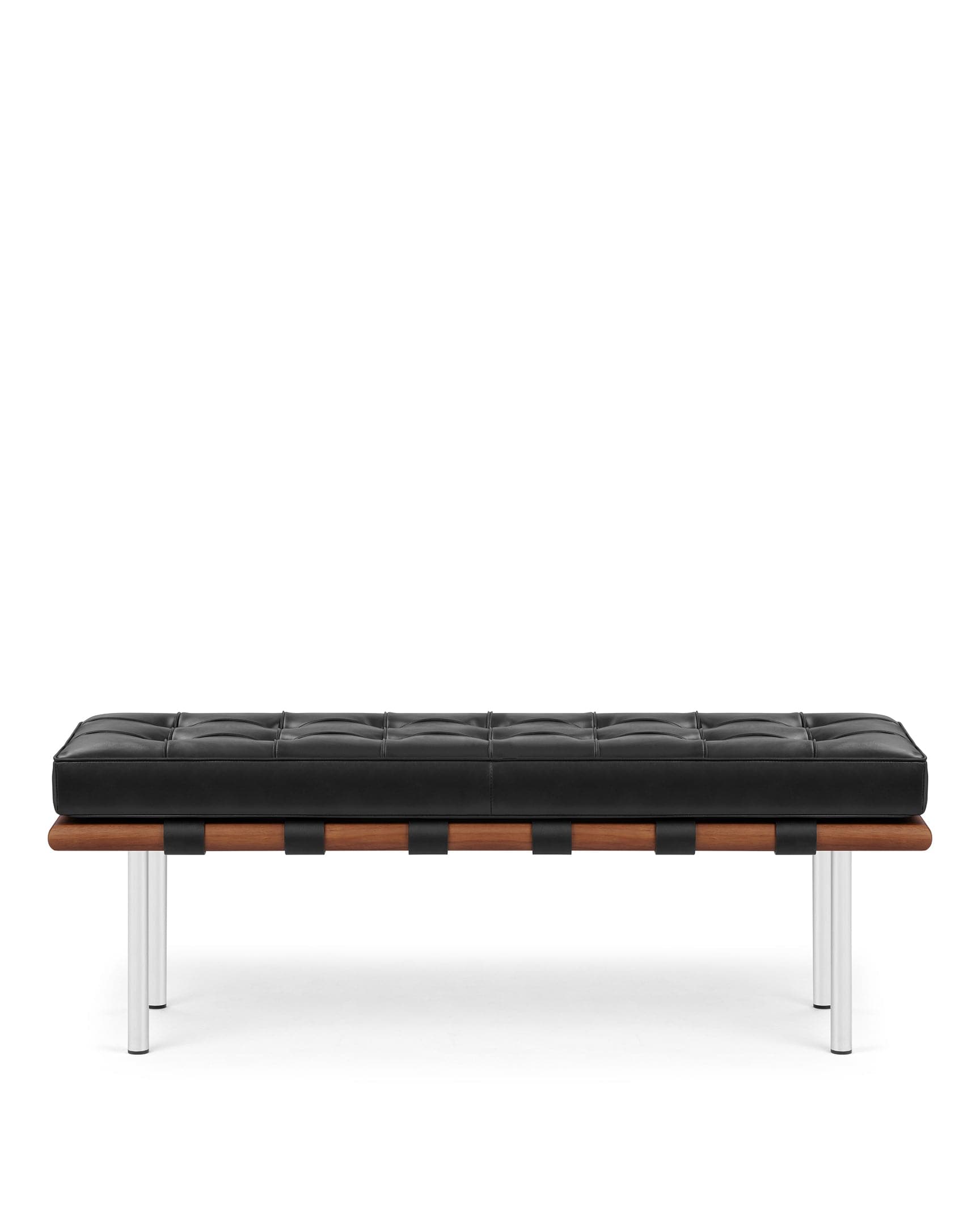 Manhattan Two Seater Bench, Black Premium Leather – ICONS