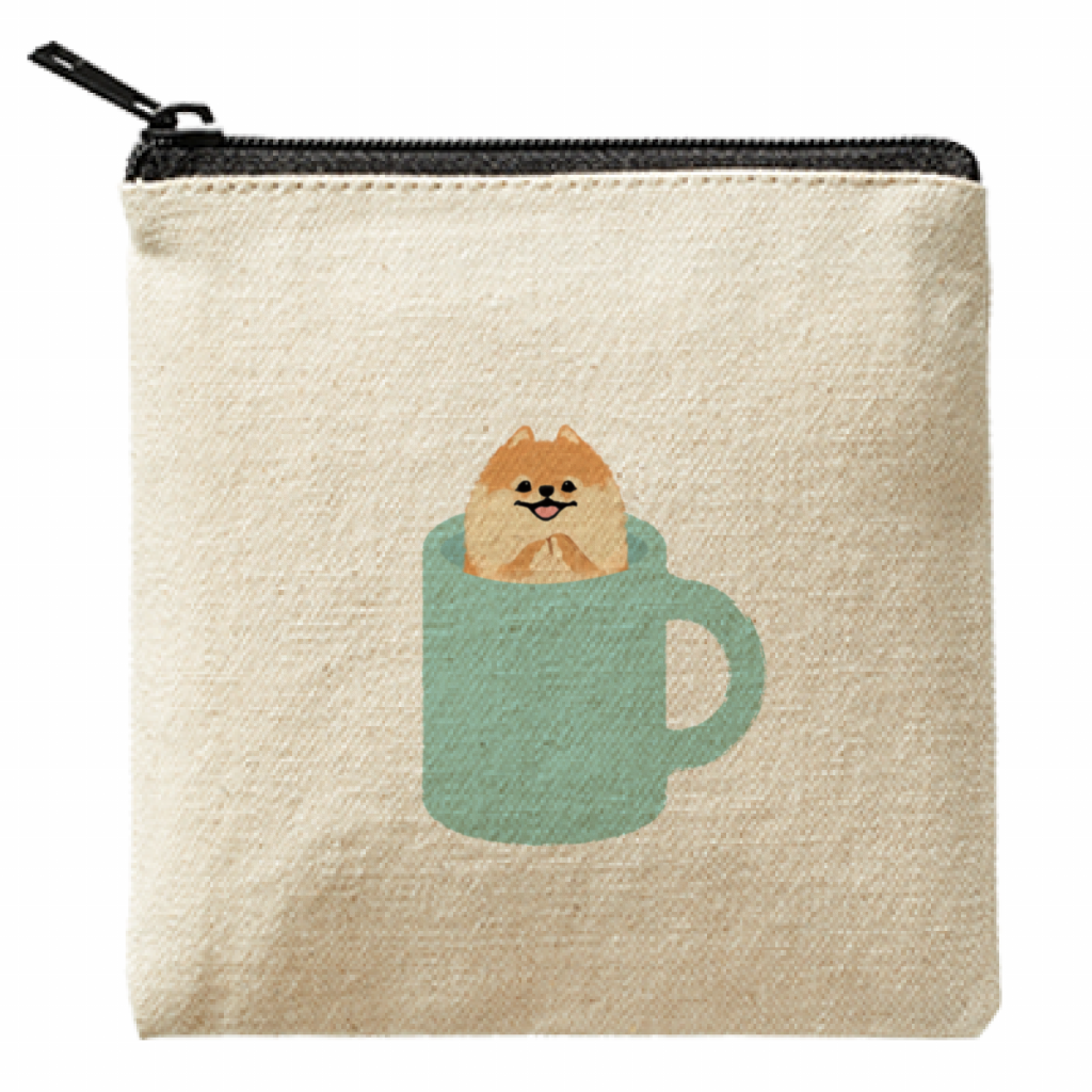 POMERANIAN うちのコ ミニポーチ/犬 ポメラニアン ミニキャンバス