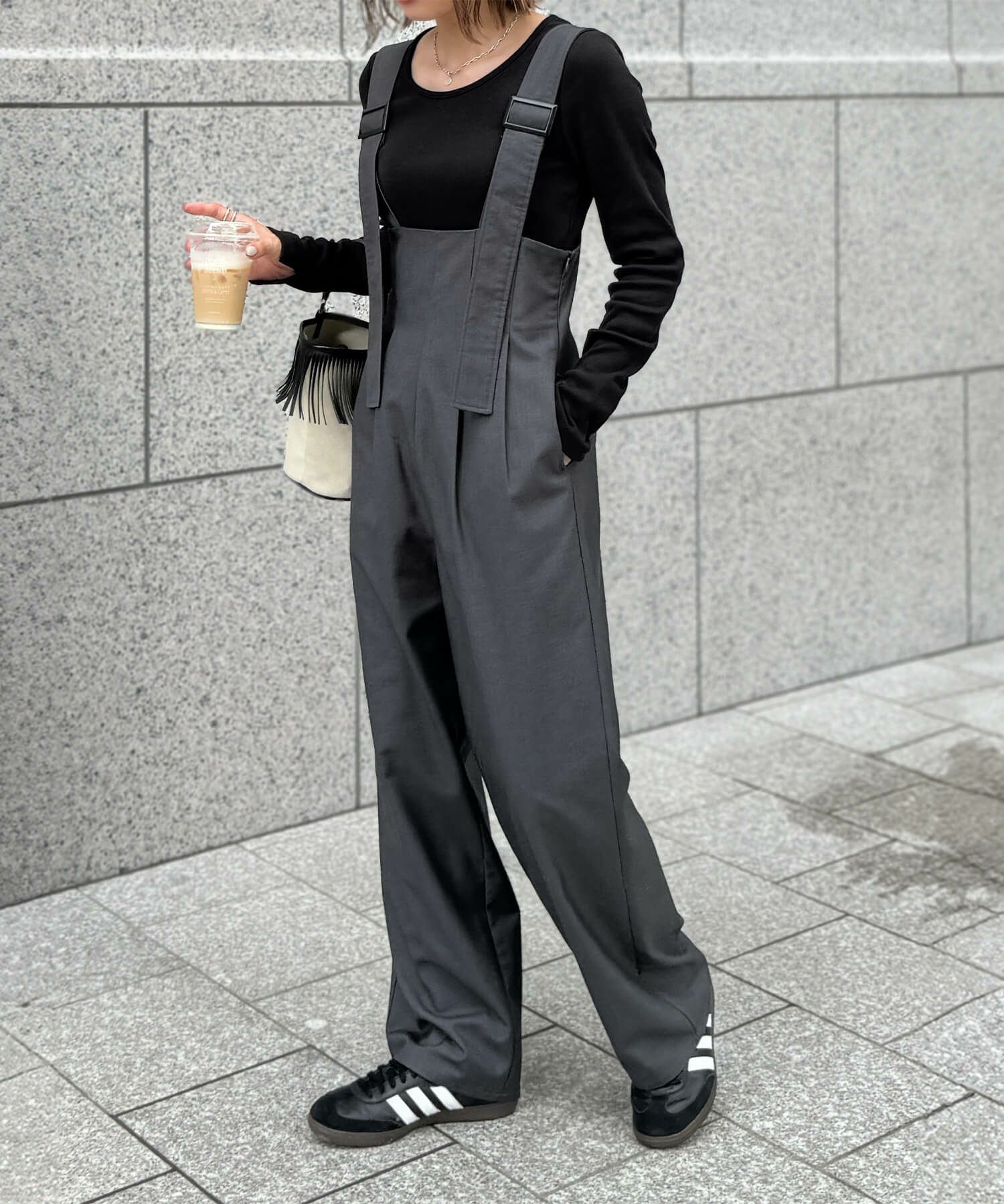 ベルトデザインサロペットパンツ | Belt designed salopette pants