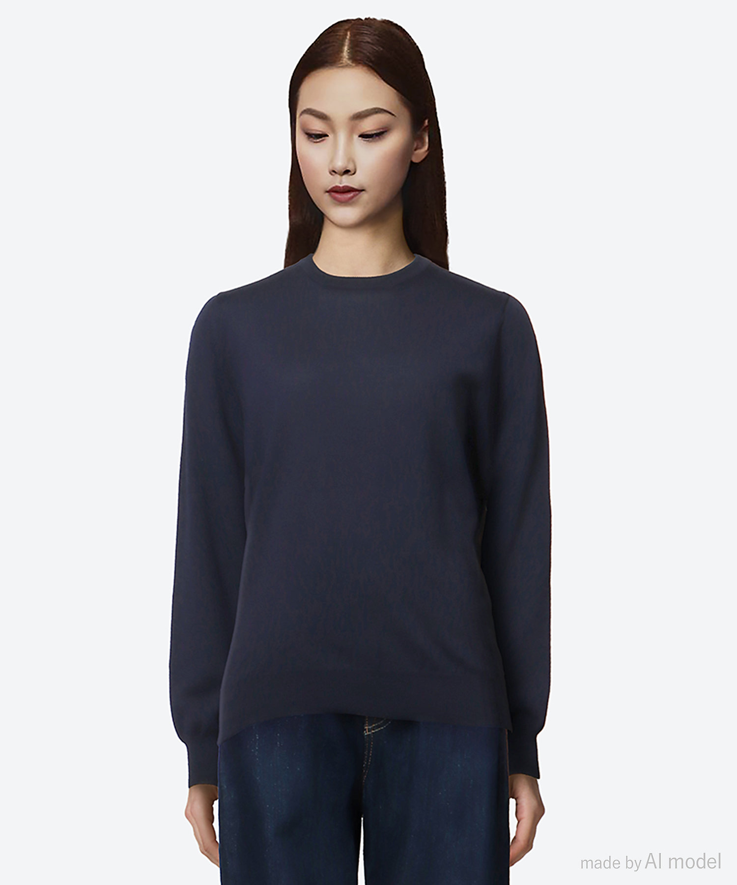 14G天竺メリノウールクルーネックセーター | SLOANE (Women